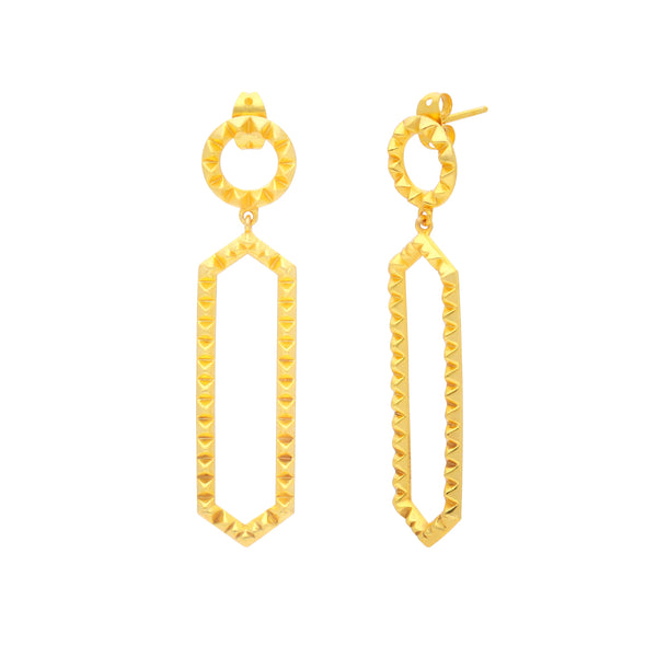 Pinnacle Edgy Statement Earrings Gold