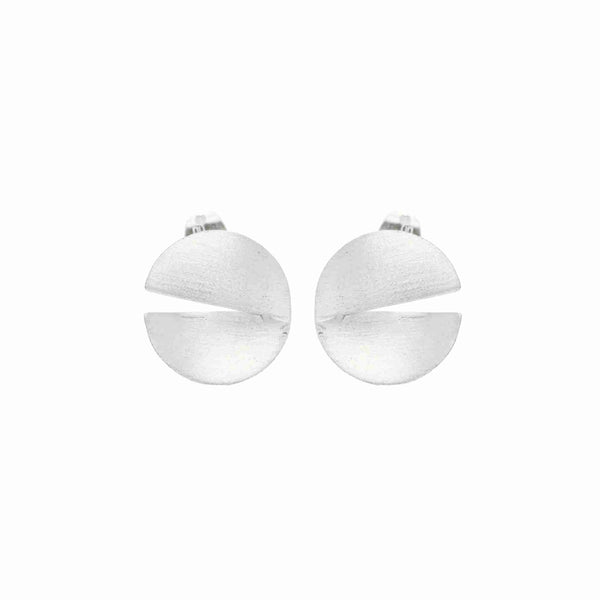 Shimmering Disks illusion stud earrings Silver