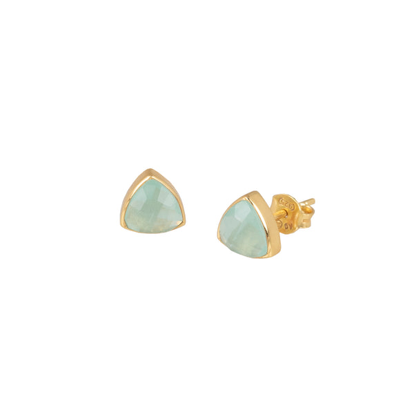 Geo Glam Trillions Stone Stud Earrings