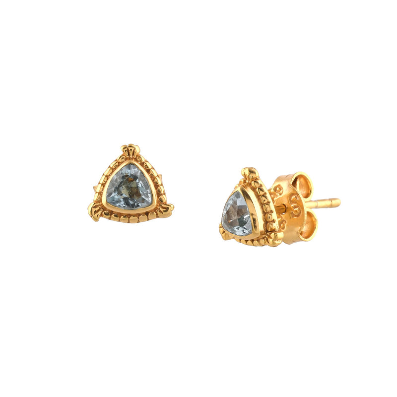 Geo Glam Triangle Stone Stud Earrings