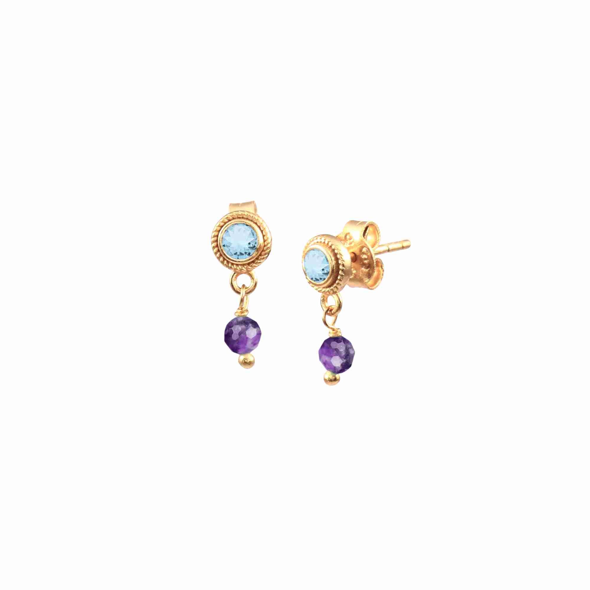 Kaleidoscope Small Multi Stone Stud Earrings