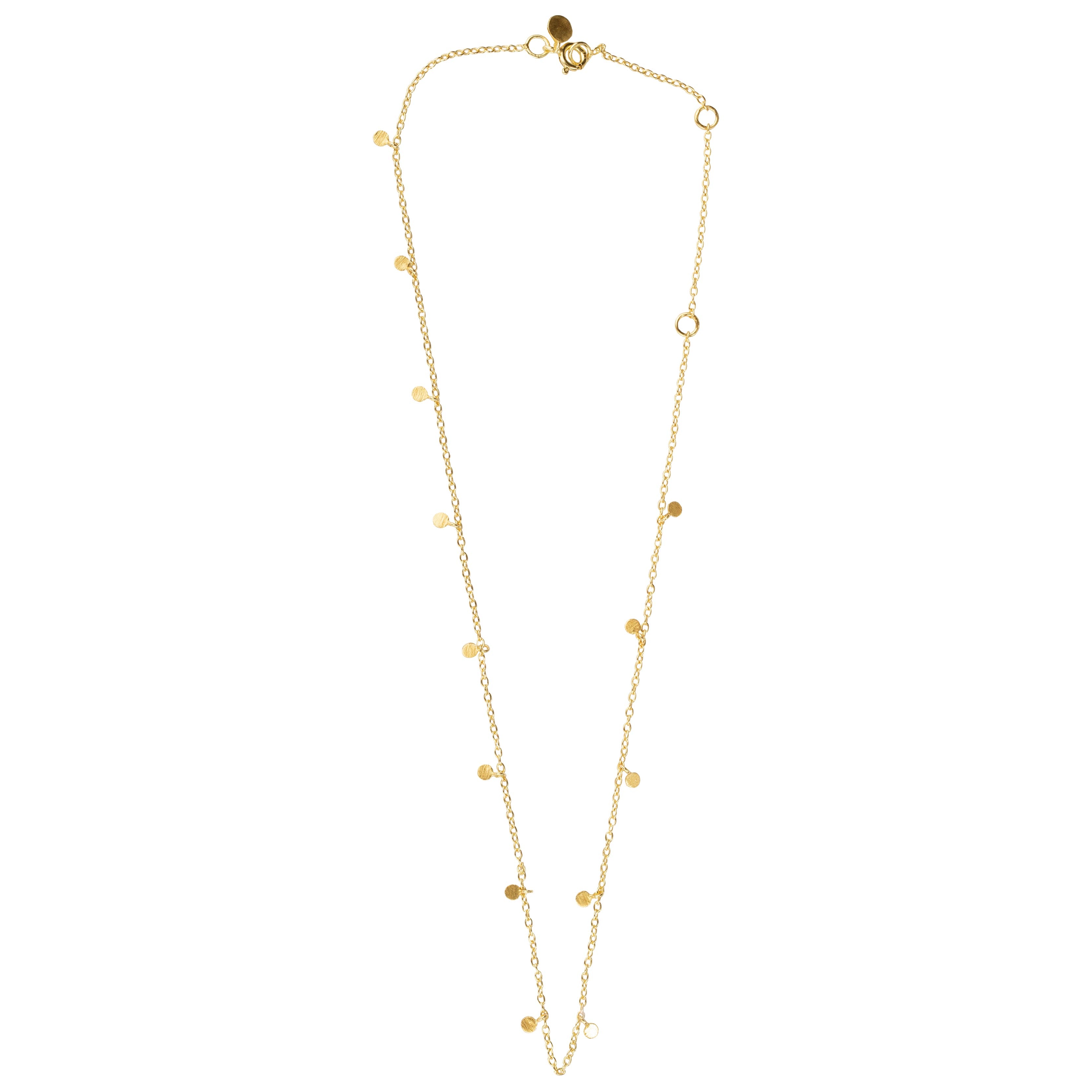 Shimmering Disks Multi-Coin Necklace Gold