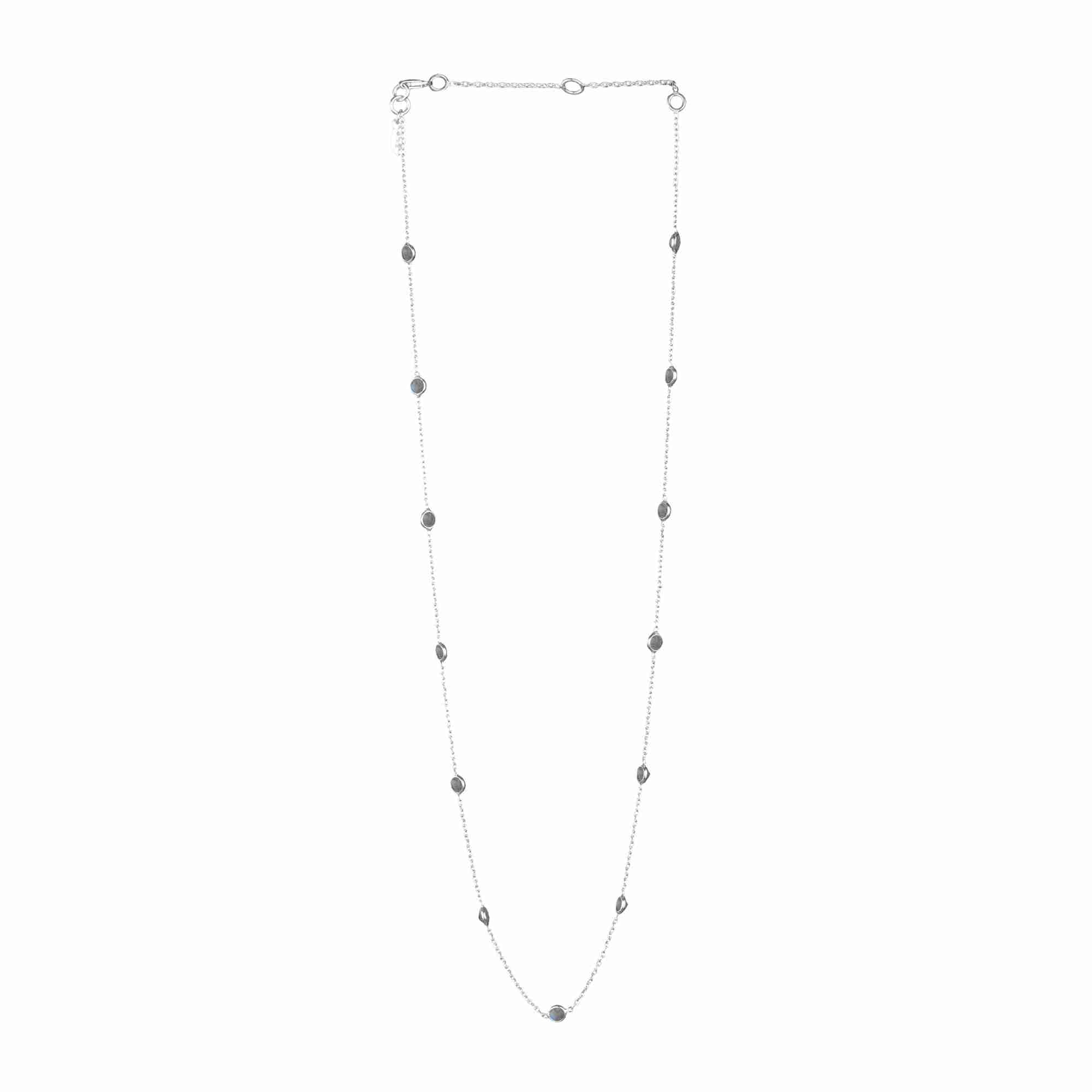 Dew Drops Dotted Labradorite Necklace Silver