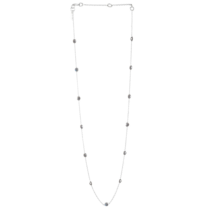 Dew Drops Dotted Labradorite Necklace Silver