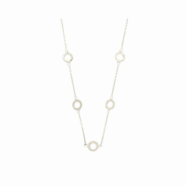 Shimmering Disks Multi-Circle Links Necklace Silver