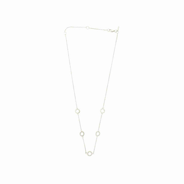Shimmering Disks Multi-Circle Links Necklace Silver