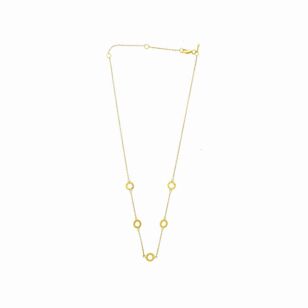 Shimmering Disks Multi-Circle Links Necklace Gold