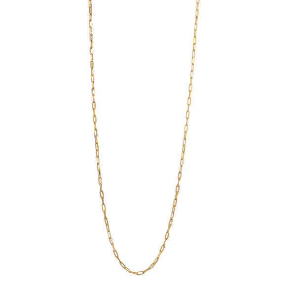 Pearls Galore Delicate Paperclip Links Chain Necklace Gold