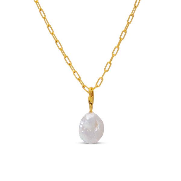 Pearls Galore Baroque Pearl Pendant Necklace Gold