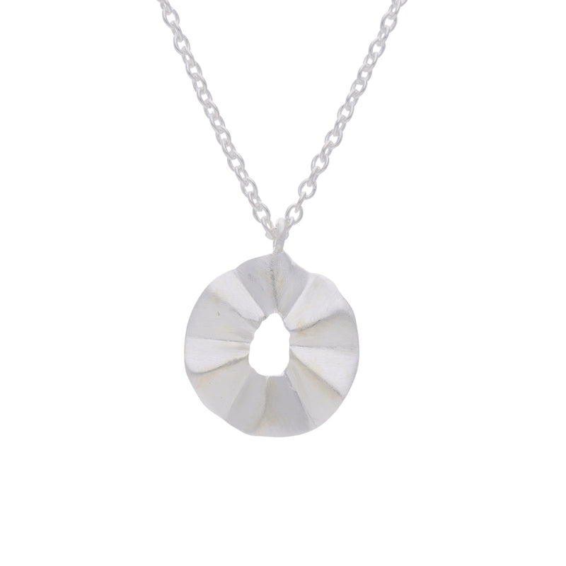 Ribbons and Lace Furls and Folds Pendant Necklace Silver