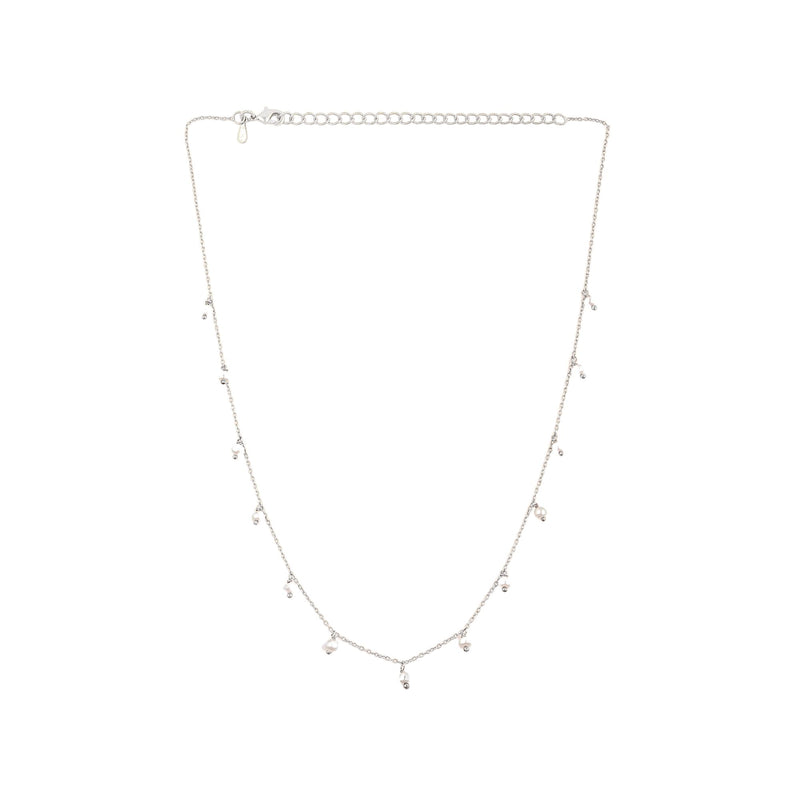 Pearls Galore Pearl Droplets Choker Necklace Silver