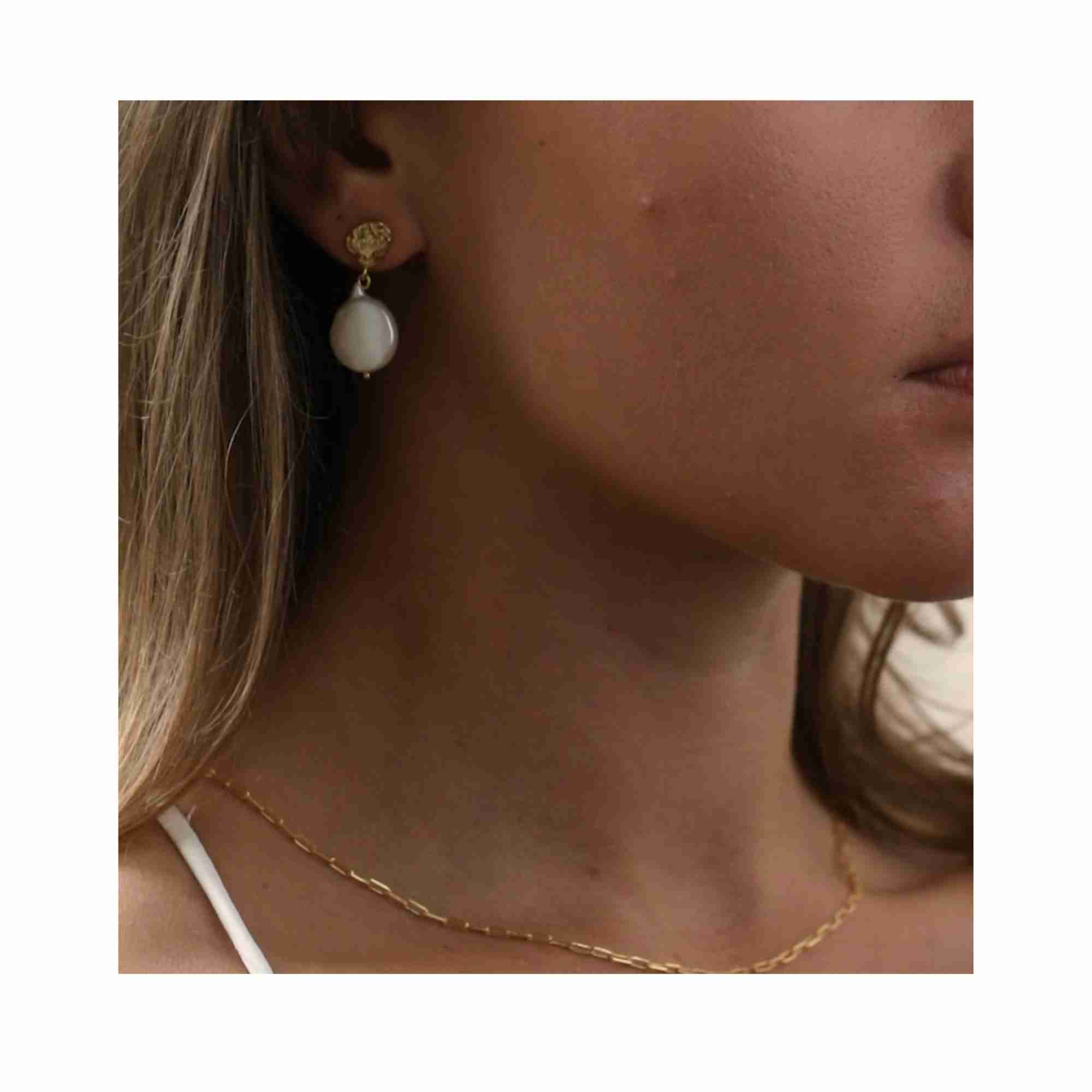 PEARLS GALORE Molten Gold & Pearl Cascade Statement Earrings Gold