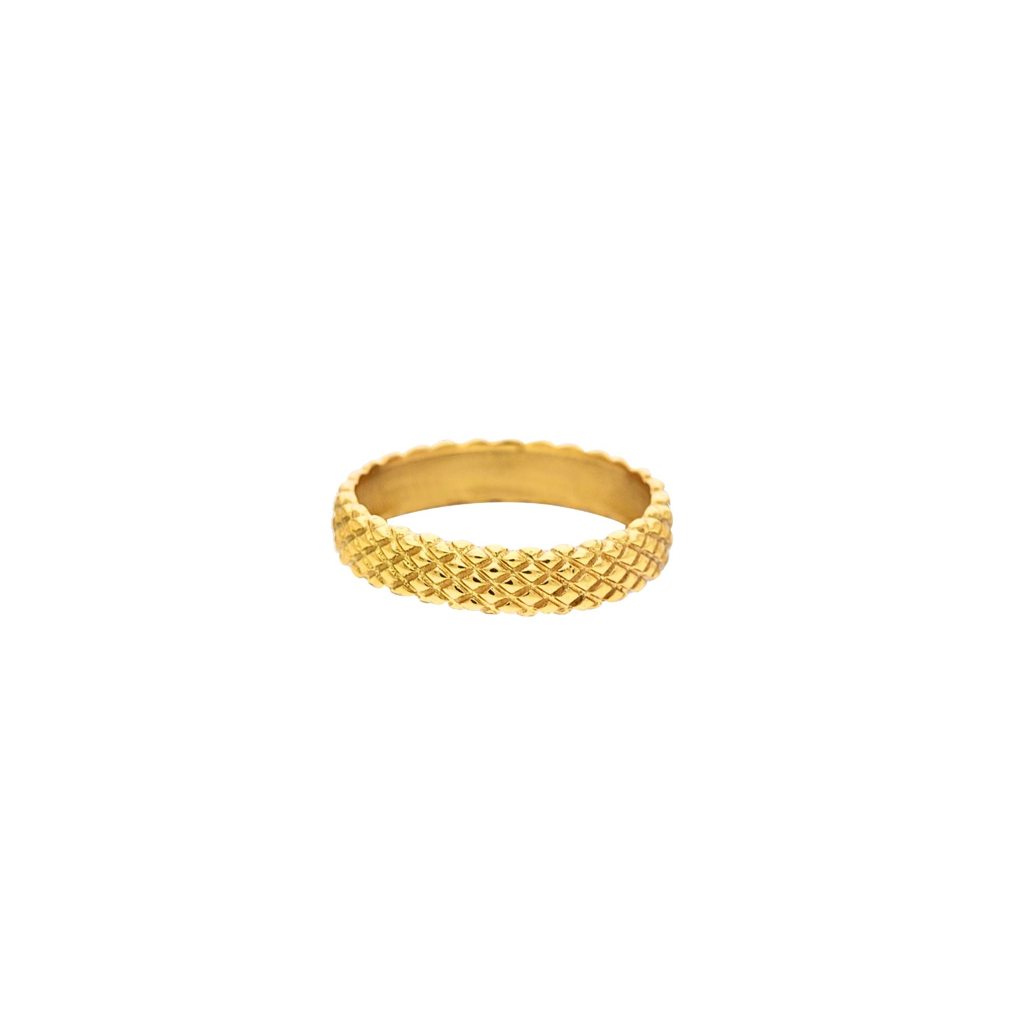 Pinnacle Broad Band Ring Gold