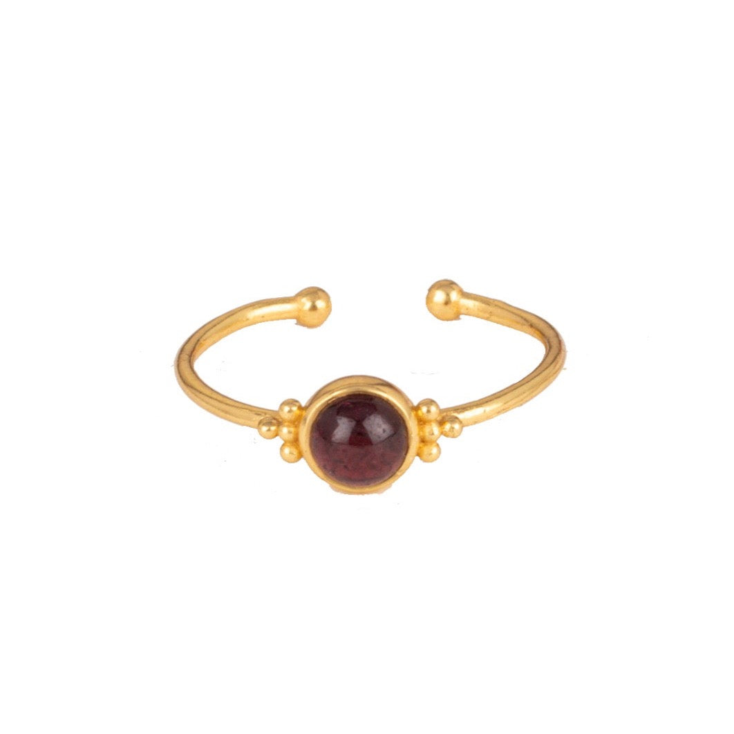 Delicate Vintage Round Stone Adjustable Ring