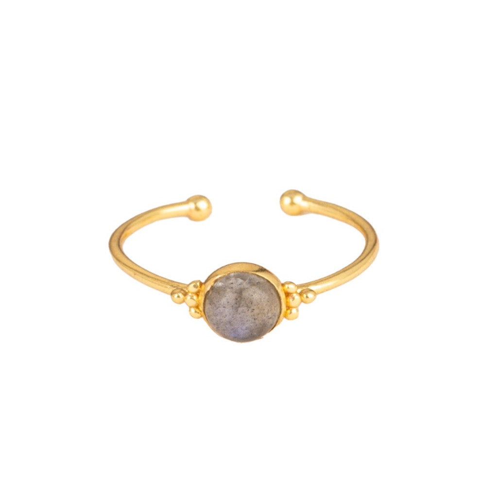 Delicate Vintage Round Stone Adjustable Ring