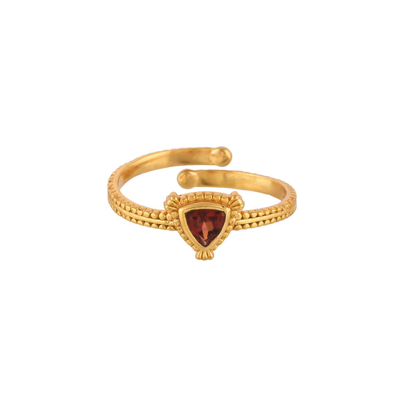 Delicate Vintage Trillions Stone Adjustable Ring