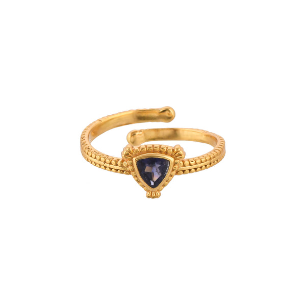 Delicate Vintage Trillions Stone Adjustable Ring