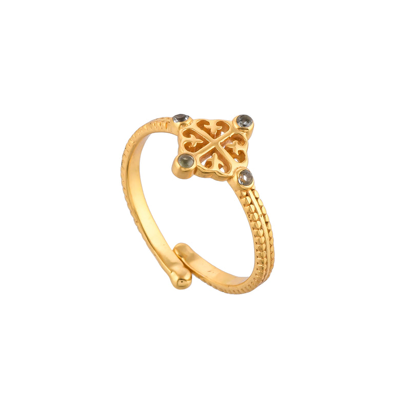 Queen of Hearts Glück-Amour Multistone Adjustable Ring
