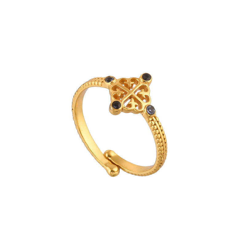 Queen of Hearts Glück-Amour Multistone Adjustable Ring