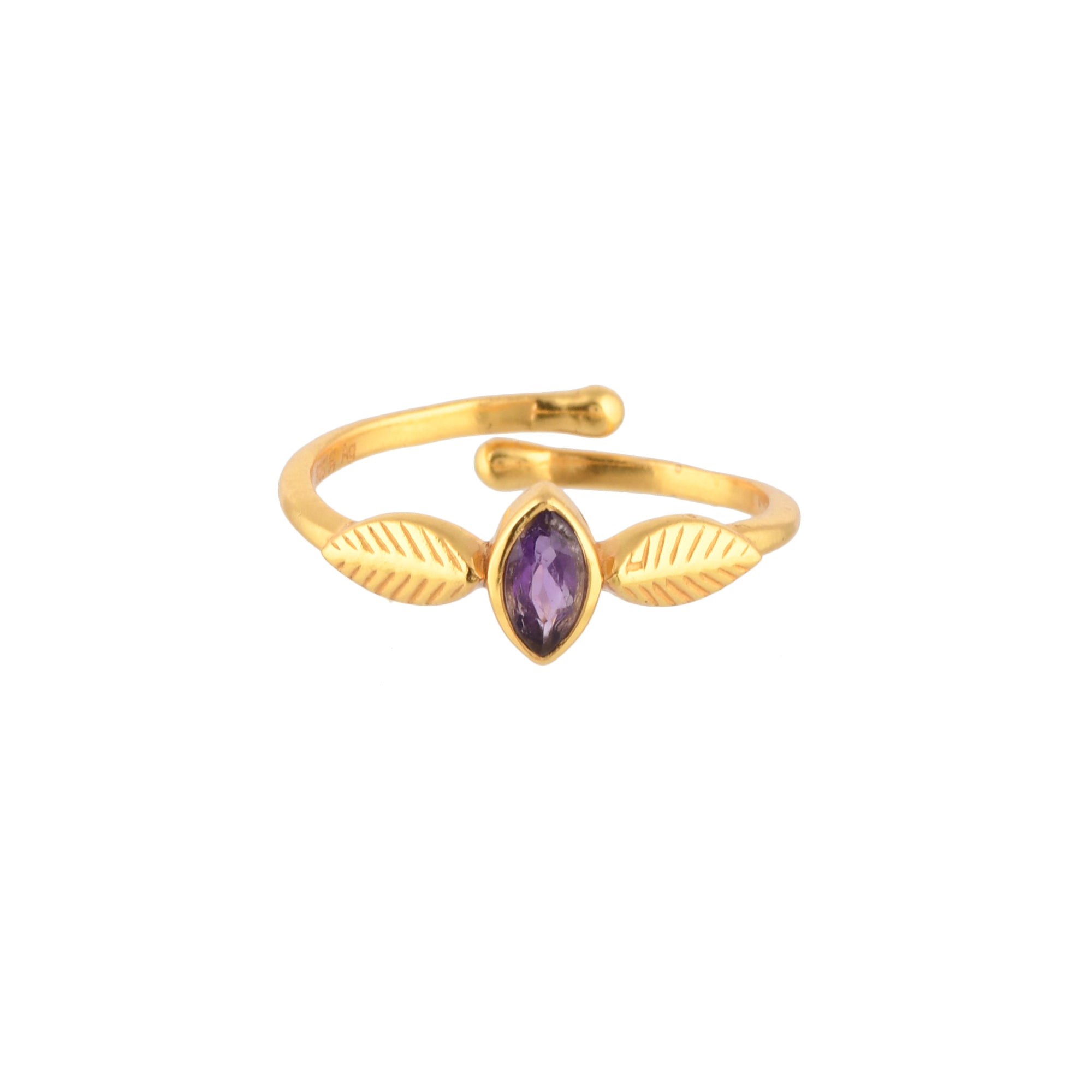 Garden of Eden Single Stone Adjustable Ring Gold