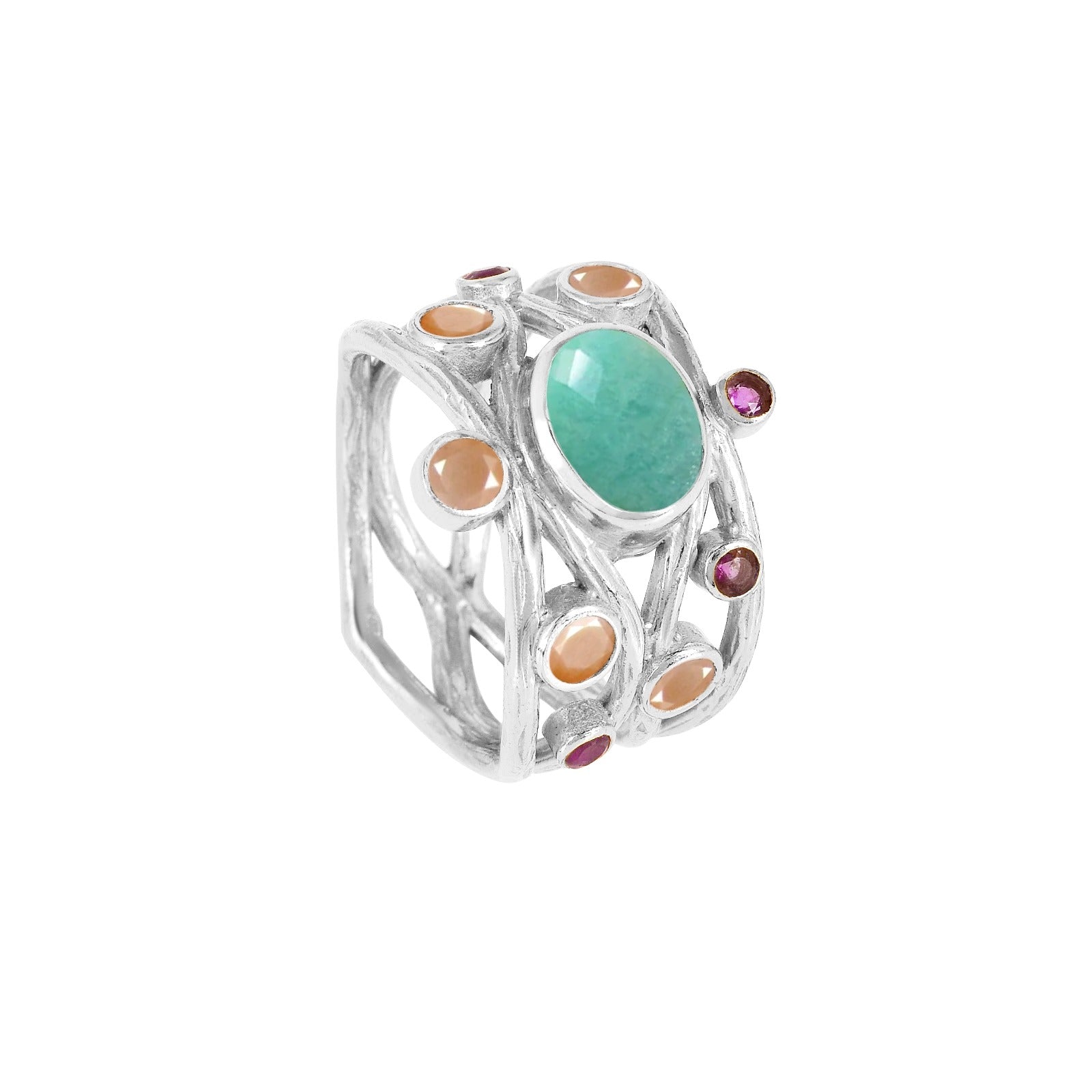 Statement-Ring „Kaleidoskop“ mit mehreren Steinen