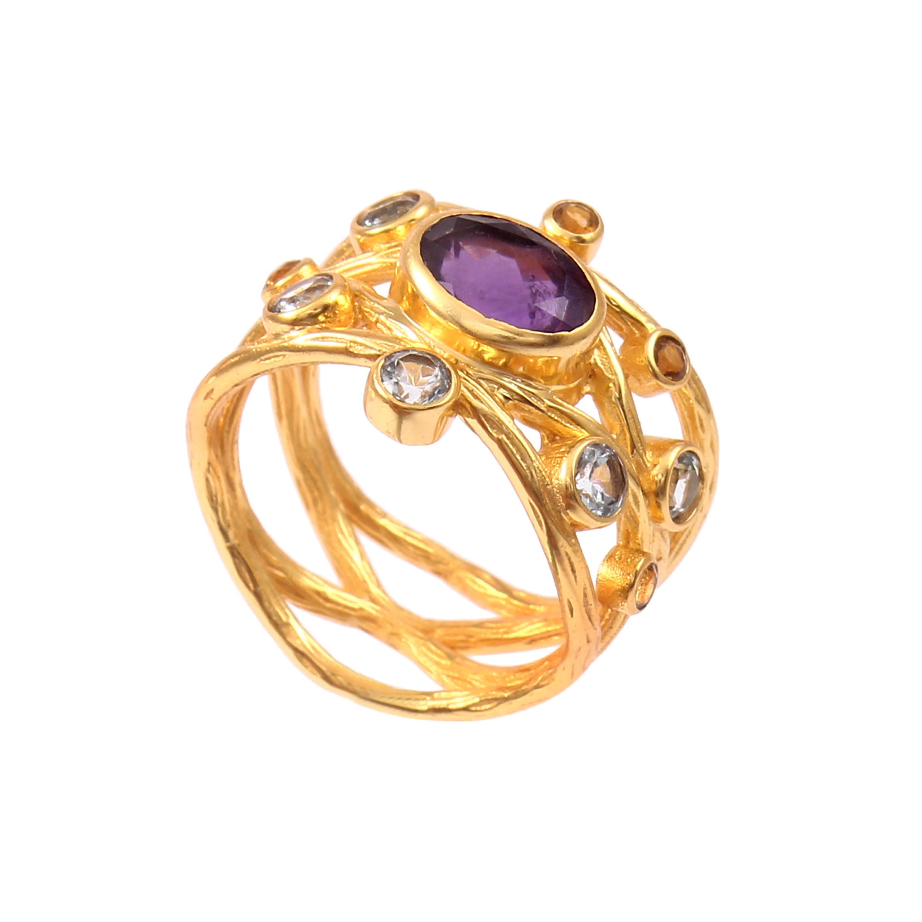 Statement-Ring „Kaleidoskop“ mit mehreren Steinen