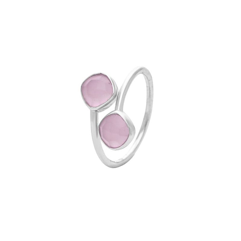 Geo Glam Quadra Duo-Stone Twist Adjustable Ring