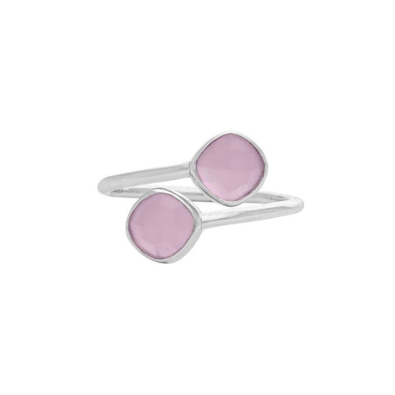 Geo Glam Quadra Duo-Stone Twist Adjustable Ring