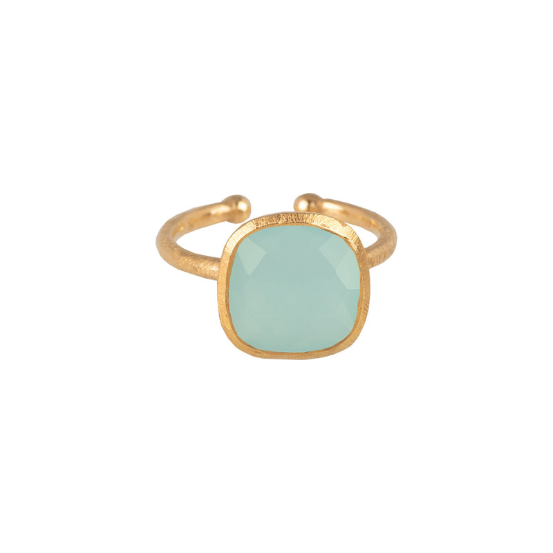 Geo Glam Quadra Stone Ring Gold