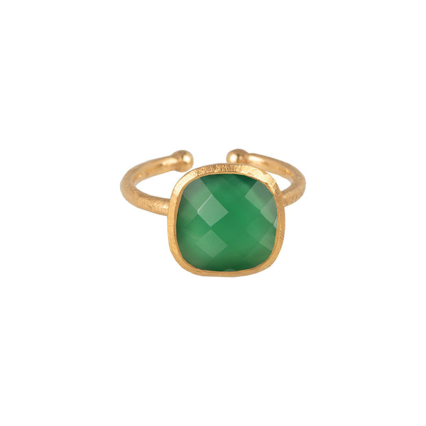 Geo Glam Quadra Stone Ring Gold