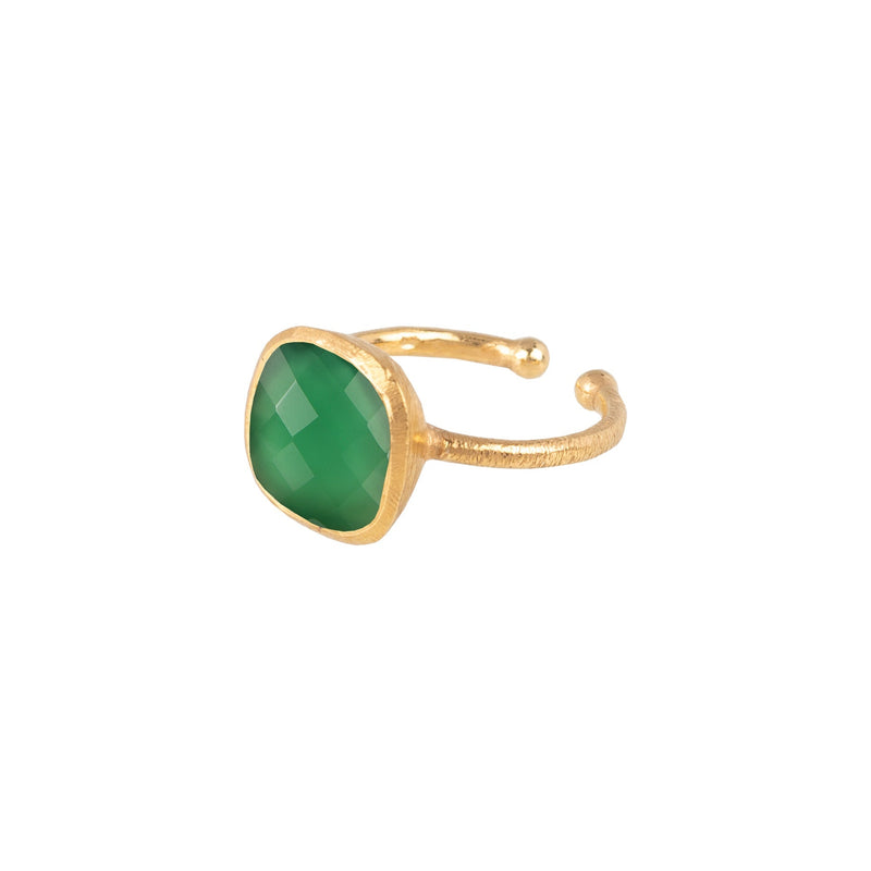 Geo Glam Quadra Stone Ring Gold