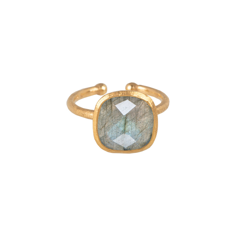 Geo Glam Cup Stone Ring Gold