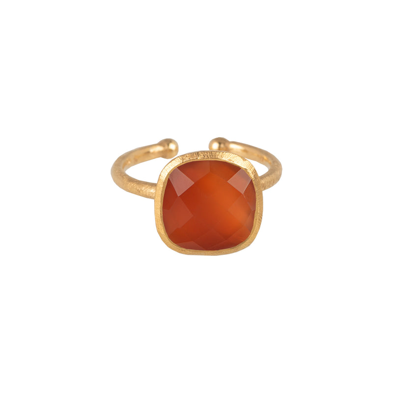 Geo Glam Quadra Stone Ring Gold