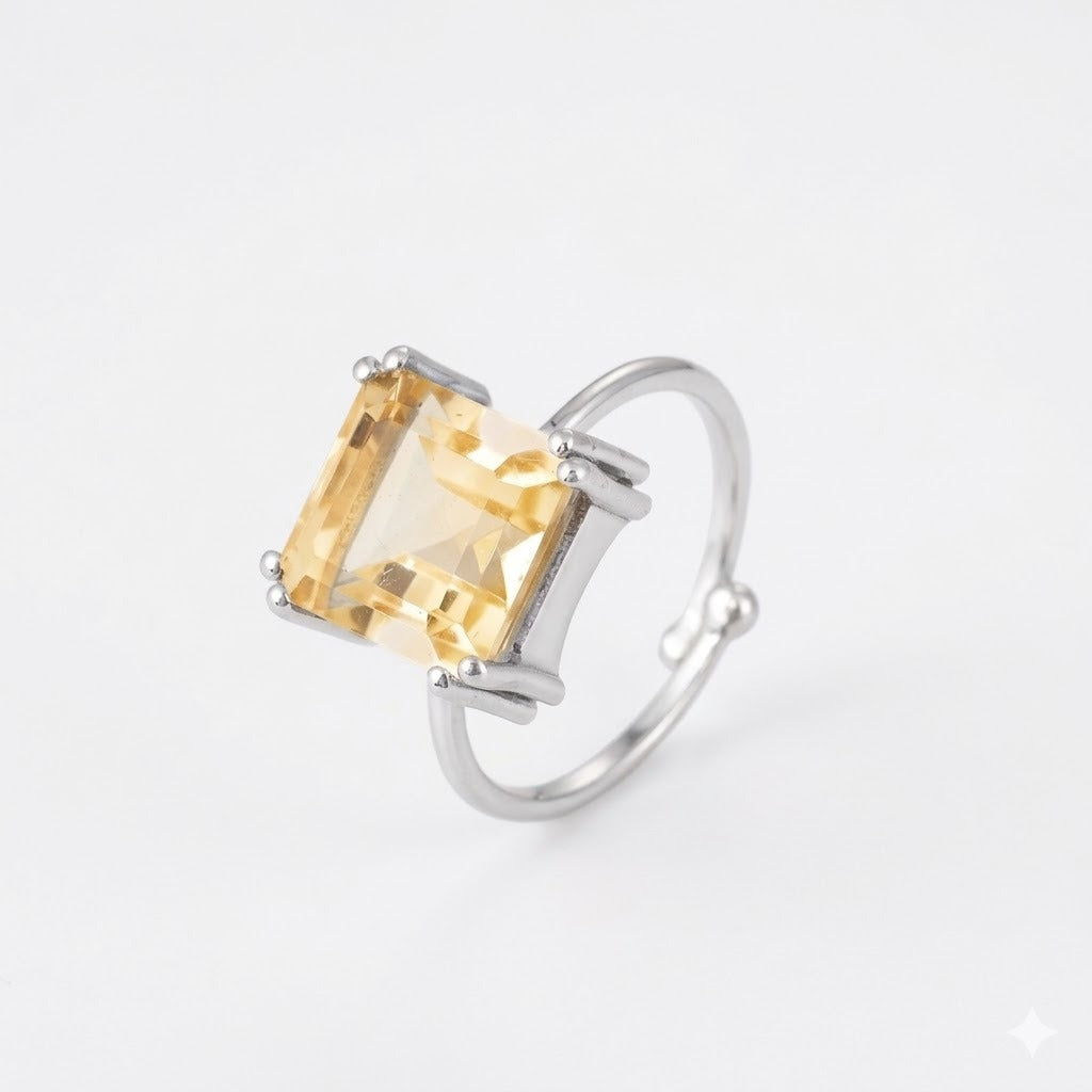 Ribbons and Lace Silver Statement Ring; Escher-cut geometric design with an adjustable open-band silhouette in 92.5 recycled silver.