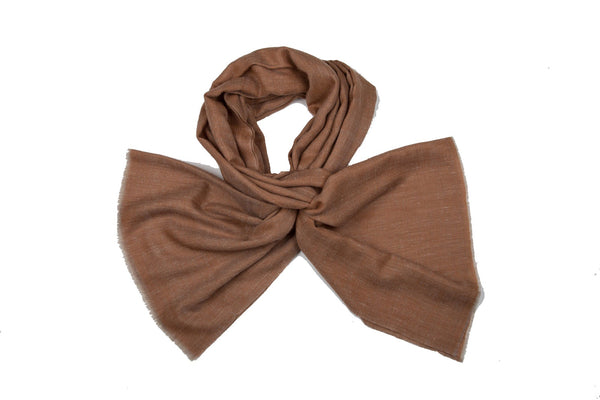 Cashmere Structured Weave Scarf - Earth Brown