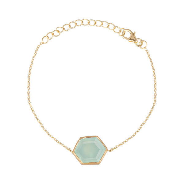 Geo Glam Hexagon Stone Bracelet Gold