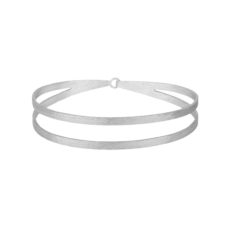 Double Flat-band Bangle Silver