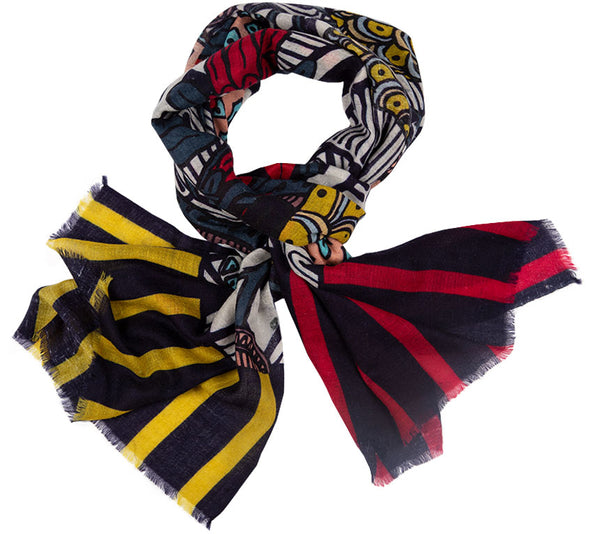 Cashmere Scarf - Printed Stoles- African Flowers