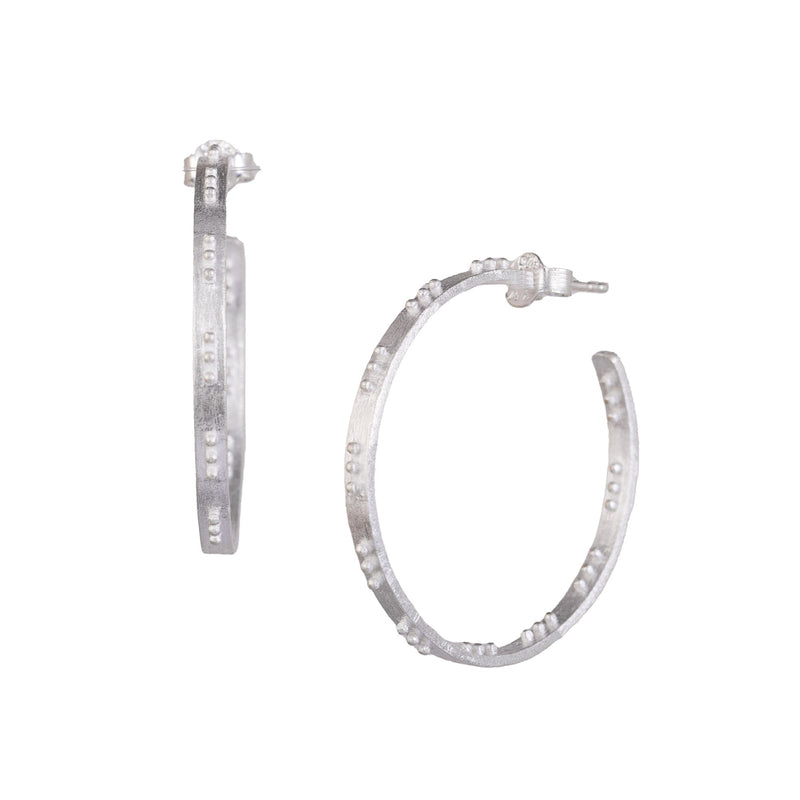 Love of Dots Braille Hoops Silver