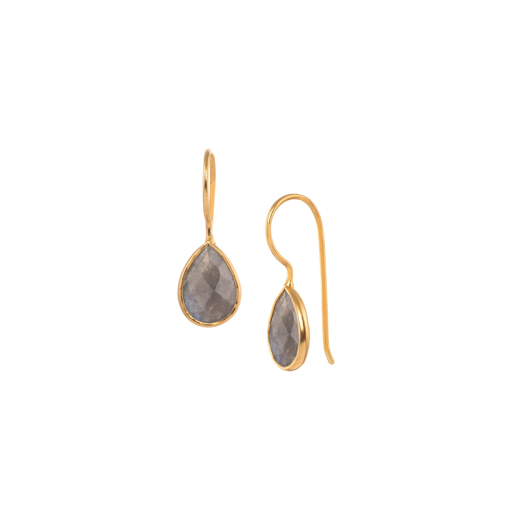 Dew Drops Labradorite Teardrop Earrings Drop Earrings Gold