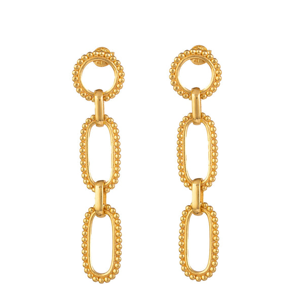 Love of Dots Link Statement Earrings Gold
