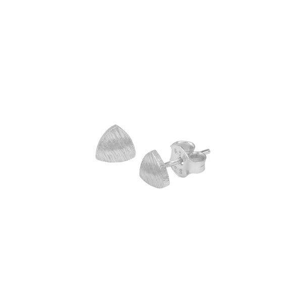 Geo Glam Trillion Stud Earrings Silver