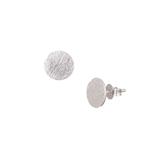 Shimmering Disks Stud Earrings Silver