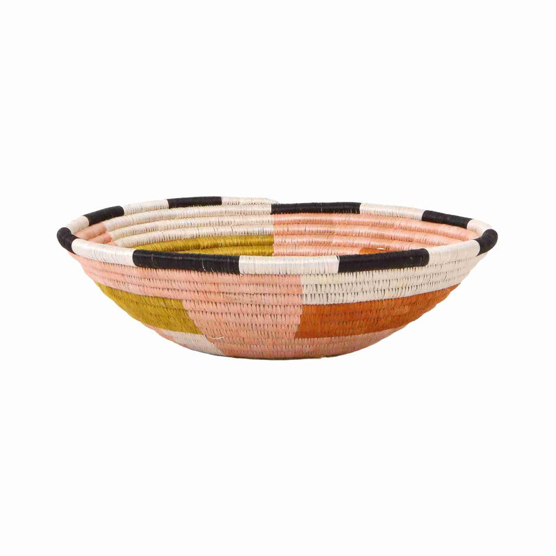 Large  30cm Coral Geo Round Basket for Fruits and More