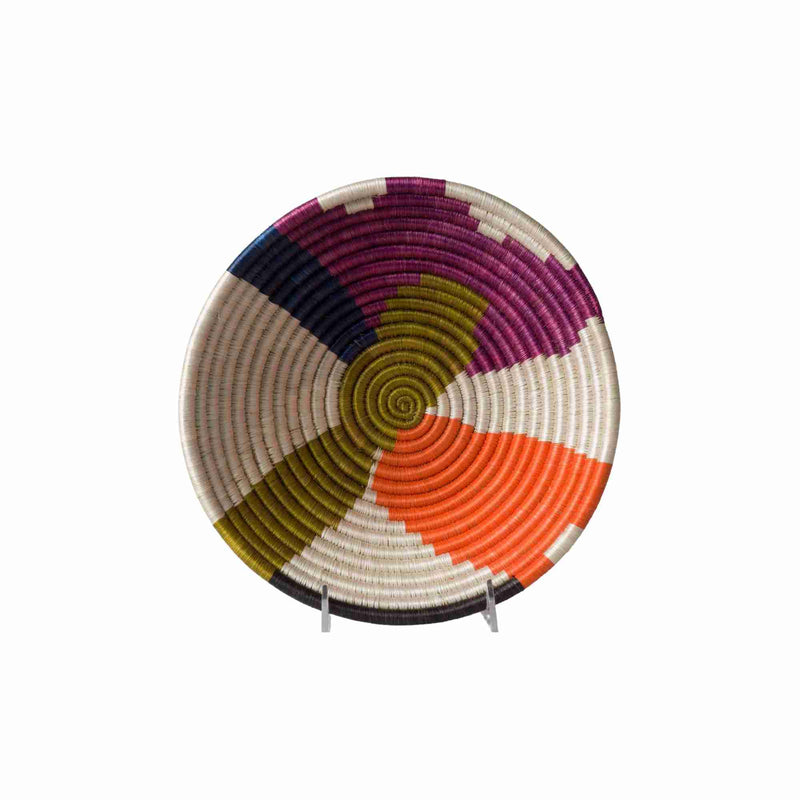 Medium 25cm Abstract Neon Round Basket for Fruits and More