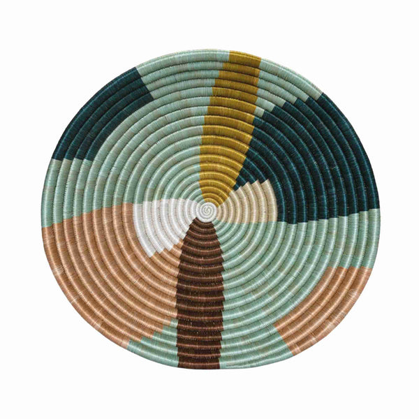 Extra Large 35cm Abstract Seafoam Round Basket for Fruits and More