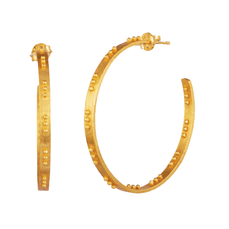 Love of Dots Braille Hoops Gold