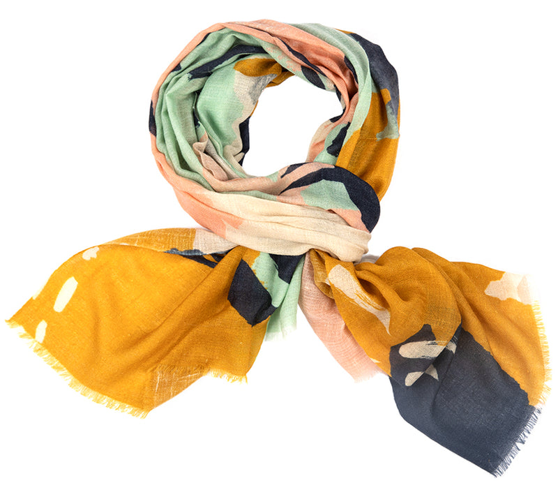Cashmere Scarf - Printed Stoles - Modern Paint Stroke