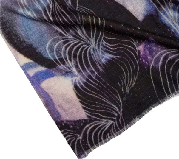 Cashmere Scarf - Printed Stoles - Purple Moon