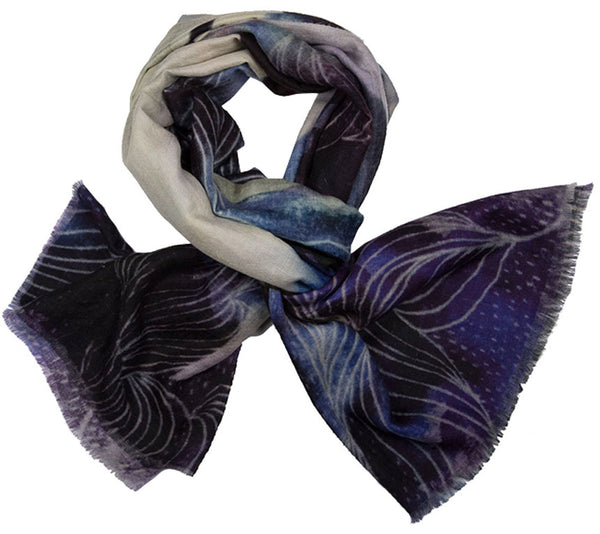 Cashmere Scarf - Printed Stoles - Purple Moon